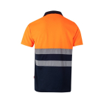 Polo de travail bicolore en maille ”œil de perdrix” 160 g/m² Velilla couleur orange