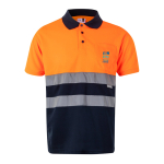 Polo de travail bicolore en maille ”œil de perdrix” 160 g/m² Velilla avec zone d'impression