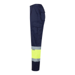 Pantalon de travail unisexe en polyester et coton 210 g/m² Velilla couleur jaune troisième vue