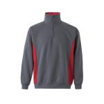 Pull de travail molletonné avec demi-fermeture éclair 260 g/m² Velilla couleur rouge deuxième vue