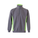 Pull de travail molletonné avec demi-fermeture éclair 260 g/m² Velilla couleur vert deuxième vue