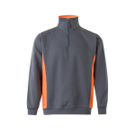 Pull de travail molletonné avec demi-fermeture éclair 260 g/m² Velilla couleur orange deuxième vue