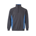 Pull de travail molletonné avec demi-fermeture éclair 260 g/m² Velilla couleur bleu ciel deuxième vue