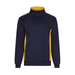 Pull de travail molletonné polyester et coton 260 g/m² Velilla couleur jaune deuxième vue