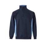 Pull de travail molletonné polyester et coton 260 g/m² Velilla couleur bleu ciel deuxième vue