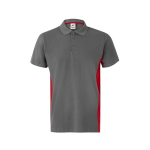 Polo de travail en piqué bicolore manches courtes 180 g/m² Velilla couleur rouge deuxième vue