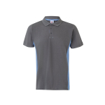 Polo de travail en piqué bicolore manches courtes 180 g/m² Velilla couleur bleu ciel deuxième vue