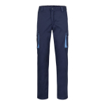 Pantalon de travail multipoches bicolore 240 g/m² Velilla couleur bleu ciel Image avec logo 3