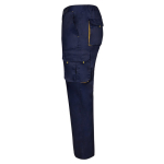 Pantalon de travail multipoches en coton et polyester 200 g/m² Velilla couleur jaune troisième vue