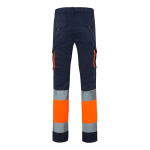 Pantalon de travail multipoches extensible bicolore 240 g/m² Velilla couleur orange