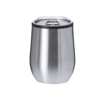 Gobelet thermique en inox avec couvercle transparent 330 ml couleur argenté première vue