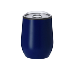 Gobelet thermique en inox avec couvercle transparent 330 ml couleur bleu marine première vue