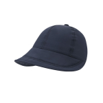Casquette en polyester à 6 panneaux avec large visière couleur bleu marine première vue