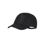 Casquette ajustable en polyester RPET avec boucle métallique UV50 couleur noir première vue