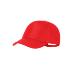 Casquette ajustable en polyester RPET avec boucle métallique UV50 couleur rouge première vue