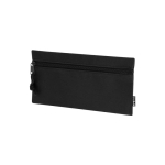 Trousse rectangulaire en RPET avec fermeture éclair assortie couleur noir première vue