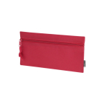Trousse rectangulaire en RPET avec fermeture éclair assortie couleur rouge première vue