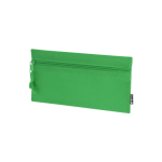 Trousse rectangulaire en RPET avec fermeture éclair assortie couleur vert première vue