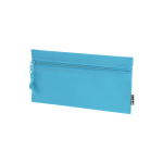 Trousse rectangulaire en RPET avec fermeture éclair assortie couleur bleu ciel première vue