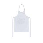 Tablier pour enfants en coton et polyester avec double poche frontale couleur blanc première vue