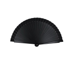 Éventail élégant et léger unicolore en tissu de polyester couleur noir première vue