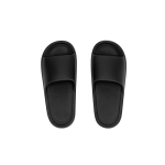 Claquettes souples unies à bride large sur le dessus du pied couleur noir première vue