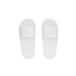 Claquettes souples unies à bride large sur le dessus du pied couleur blanc première vue