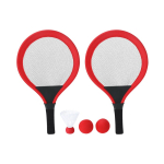 Set de 2 raquettes avec 2 balles assorties et volant pour l’extérieur couleur rouge première vue