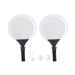Set de 2 raquettes avec 2 balles assorties et volant pour l’extérieur couleur blanc première vue