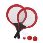 Set de 2 raquettes avec 2 balles assorties et volant pour l’extérieur