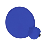 Frisbee en RPET facile à plier avec housse individuelle assortie couleur bleu première vue