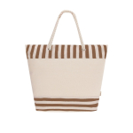 Sac en RPET avec intérieur en aluminium et motifs rayés couleur marron première vue