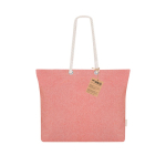Sac en coton recyclé avec soufflet et anses en coton 220 g/m² couleur rouge première vue