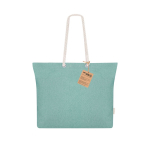 Sac en coton recyclé avec soufflet et anses en coton 220 g/m² couleur vert première vue