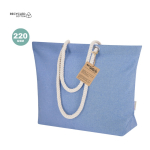 Sac en coton recyclé avec soufflet et anses en coton 220 g/m²