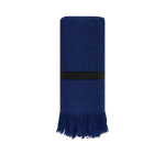 Serviette en coton avec franges assorties aux extrémités 290 g/m² couleur bleu première vue