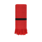 Serviette en coton avec franges assorties aux extrémités 290 g/m² couleur rouge première vue