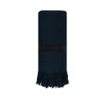 Serviette en coton avec franges assorties aux extrémités 290 g/m² couleur bleu marine première vue