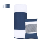 Serviette de plage avec housse et poche imperméable en coin 200 g/m² couleur bleu marine première vue