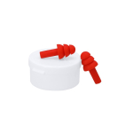 Bouchons d’oreilles en silicone dans un étui rond blanc