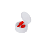 Bouchons d’oreilles en silicone dans un étui rond blanc quatrième vue