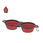 Double gamelle de 450 ml chacune pour animaux avec mousqueton