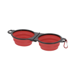 Double gamelle de 450 ml chacune pour animaux avec mousqueton deuxième vue