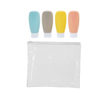 Flacons pour organiser les liquides et soins personnels dans un étui couleur transparent première vue
