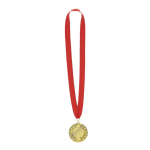 Médaille classique de gagnant finition dorée avec ruban rouge