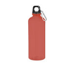 Bouteille en RPET translucide avec mousqueton sur le couvercle 630 ml couleur rouge première vue