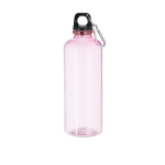 Bouteille en RPET translucide avec mousqueton sur le couvercle 630 ml couleur rose première vue
