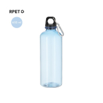 Bouteille en RPET translucide avec mousqueton sur le couvercle 630 ml