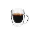 Mug à anse en verre double paroi avec couvercle en bambou 300 ml quatrième vue