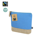 Trousse de toilette en coton certifié Fairtrade avec base en jute